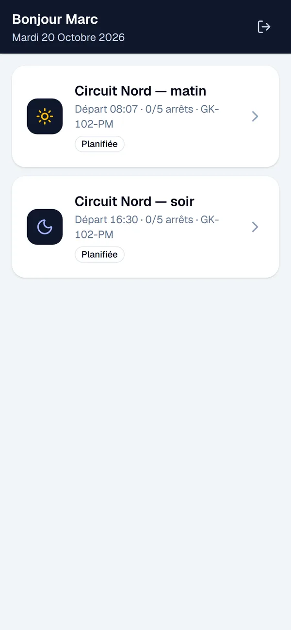 Les tournées du jour